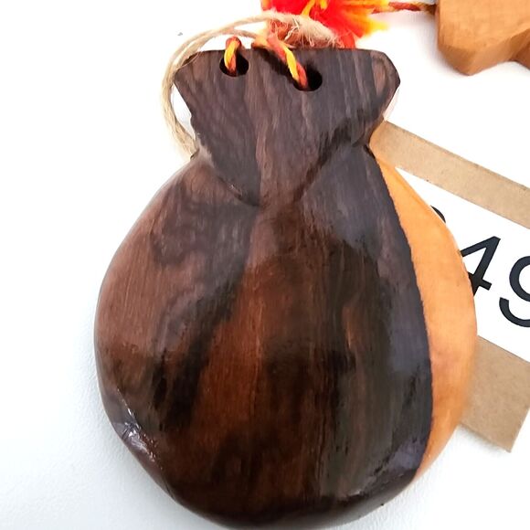 Hand Carved Wooden Vintage Noisemakers Percussion Set Of Castanets Wood Clapper - Picture 5 of 9